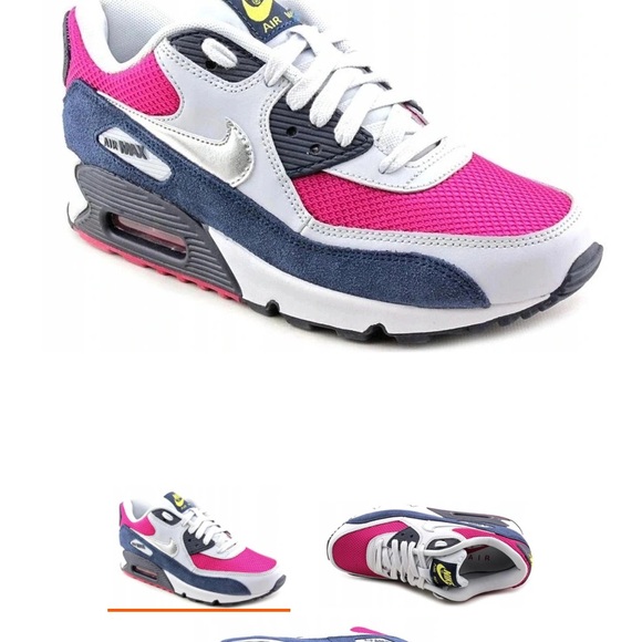 Women’s Nike Air Max 90 Fuchsia and Navy Sneakers - Picture 1 of 5